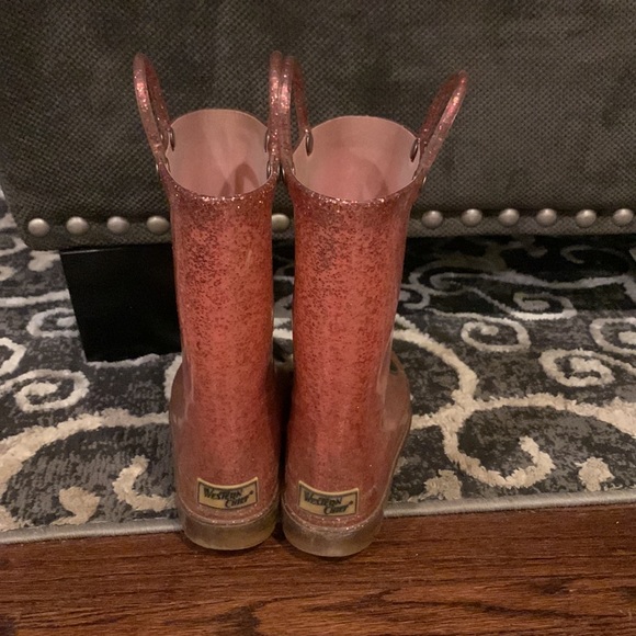 Western Chief Shoes Pink Glitter Minnie Mouse Lightup Rain Boot